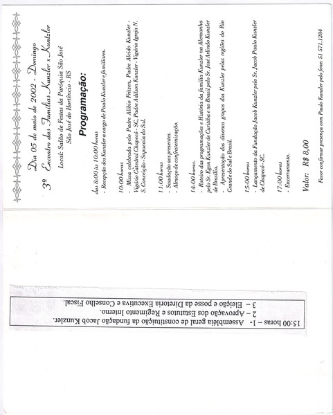 Convite   3%c2%ba encontro   s%c2%a6o jos%c3%a9 do hort%c3%aancio rs   2002   verso